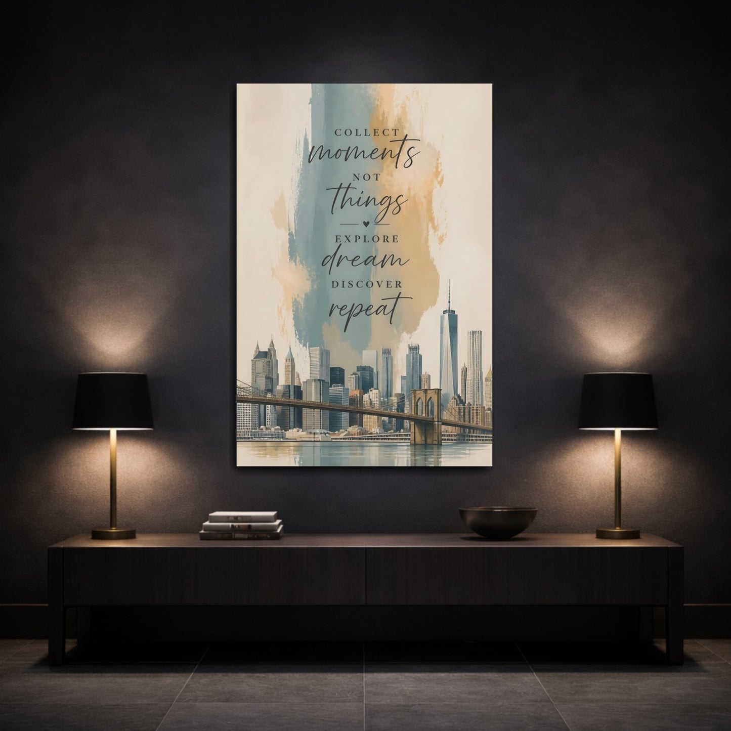 Mockup 3. Collect Moments Cityscape shown as canvas print