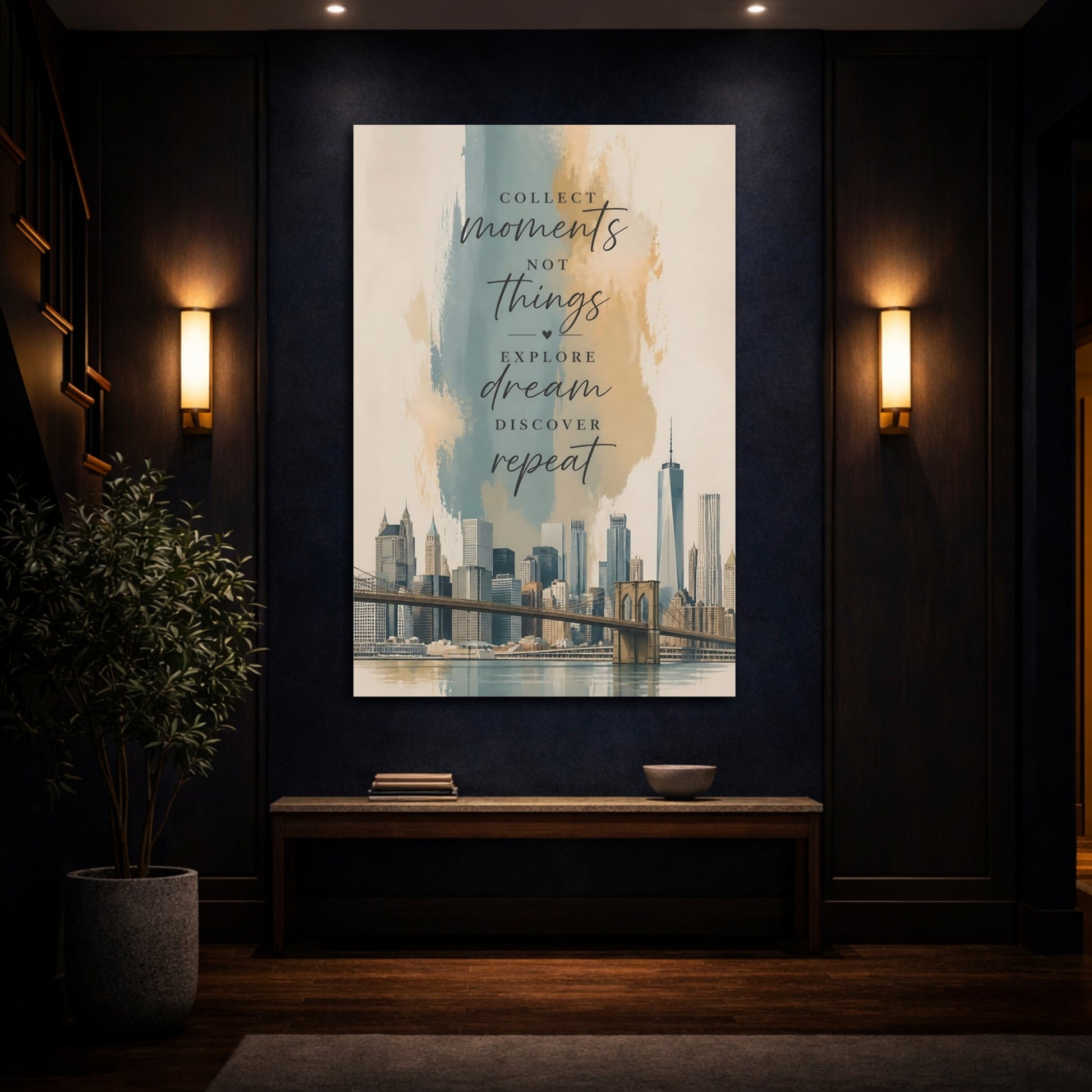 Mockup 4. Collect Moments Cityscape shown as canvas print