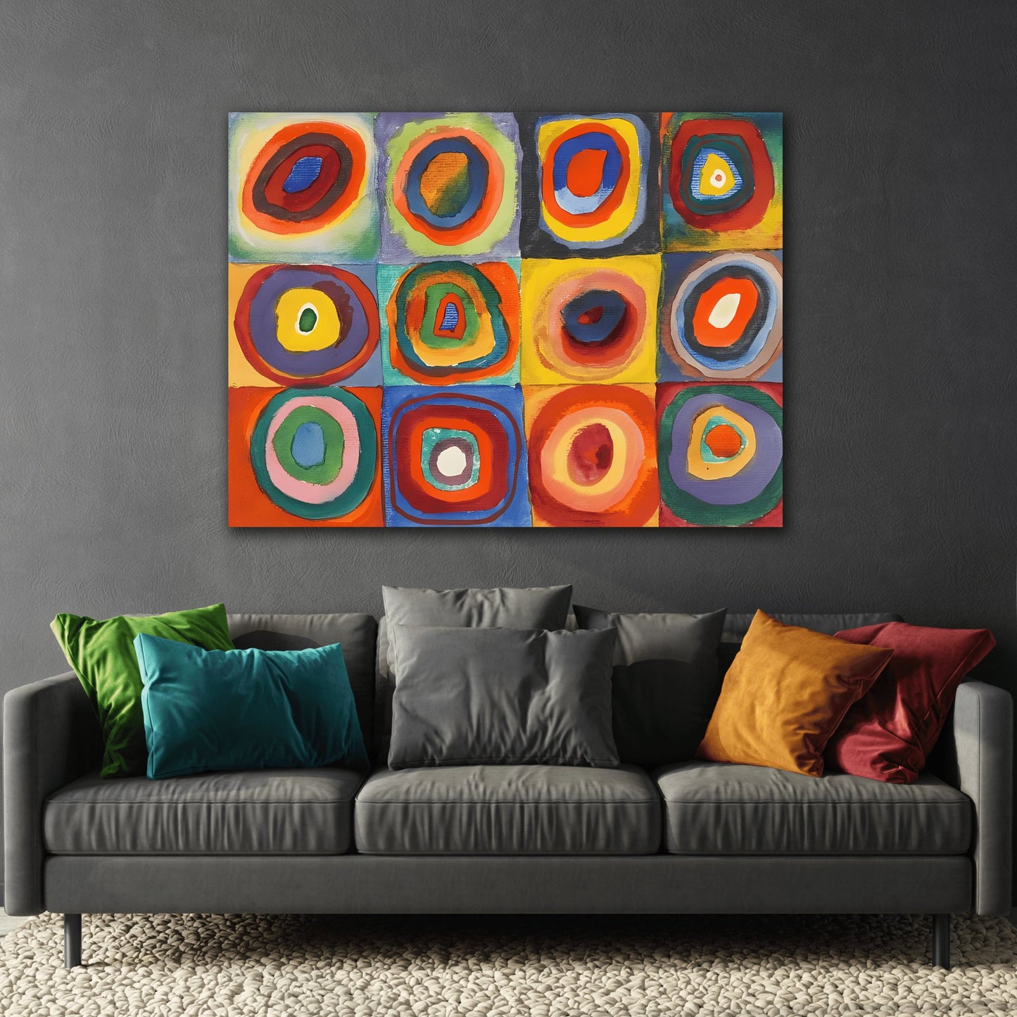 Color Study Squares with Concentric Circles - Wassily Kandinsky Canvas Print