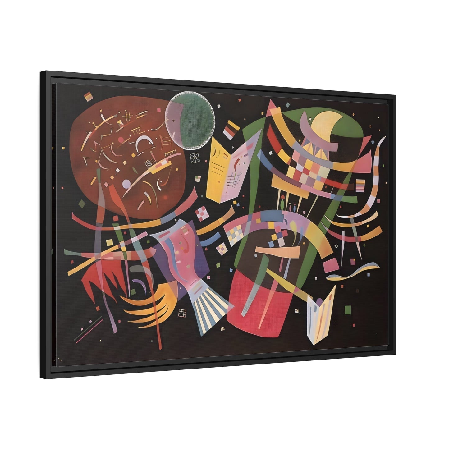 Colorful Abstract Composition X Canvas Print - Framed Kandinsky Wall Art Prints for Living Room