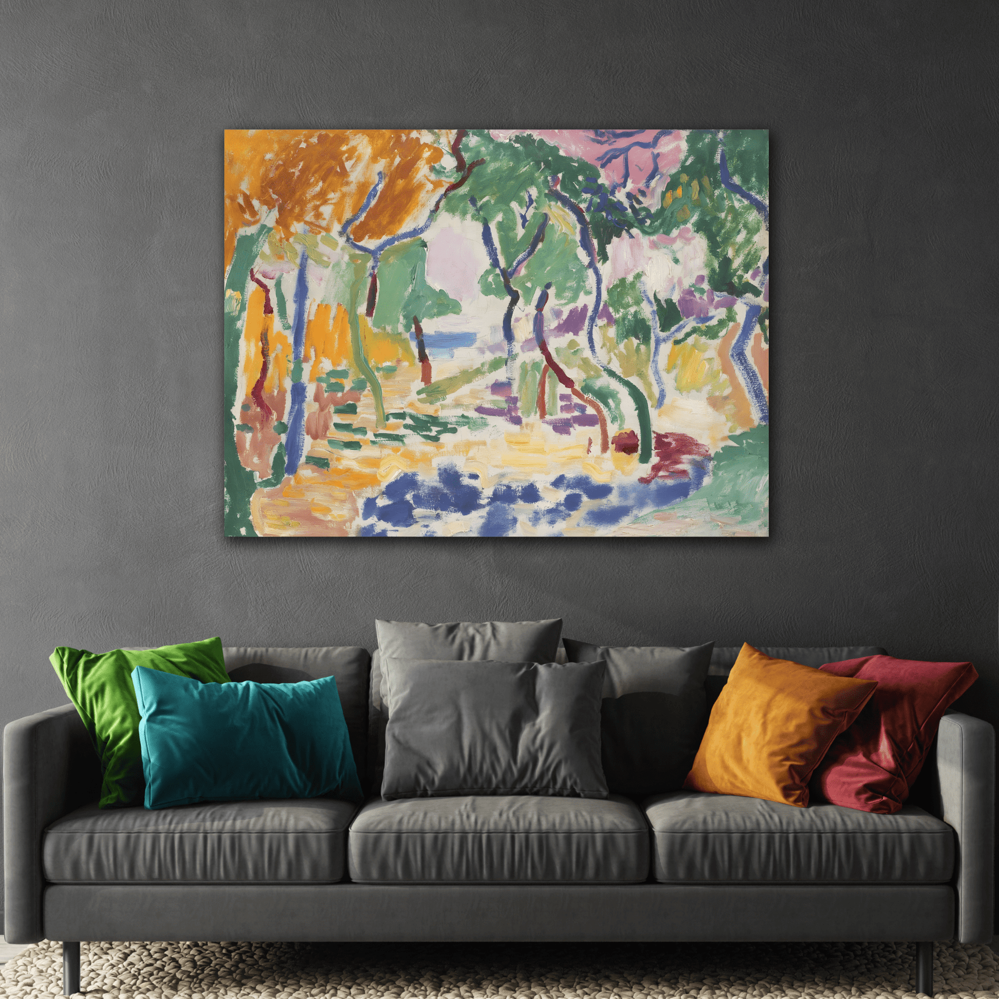 Colorful Abstract Floral Matisse Canvas Print Artwork Reproduction - YesArtYes