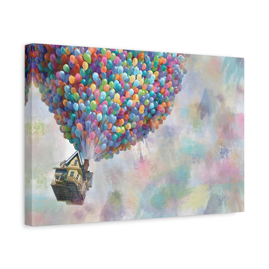 Colorful Balloon Kids Canvas Decor - Watercolor Wall Art Print - YesArtYes