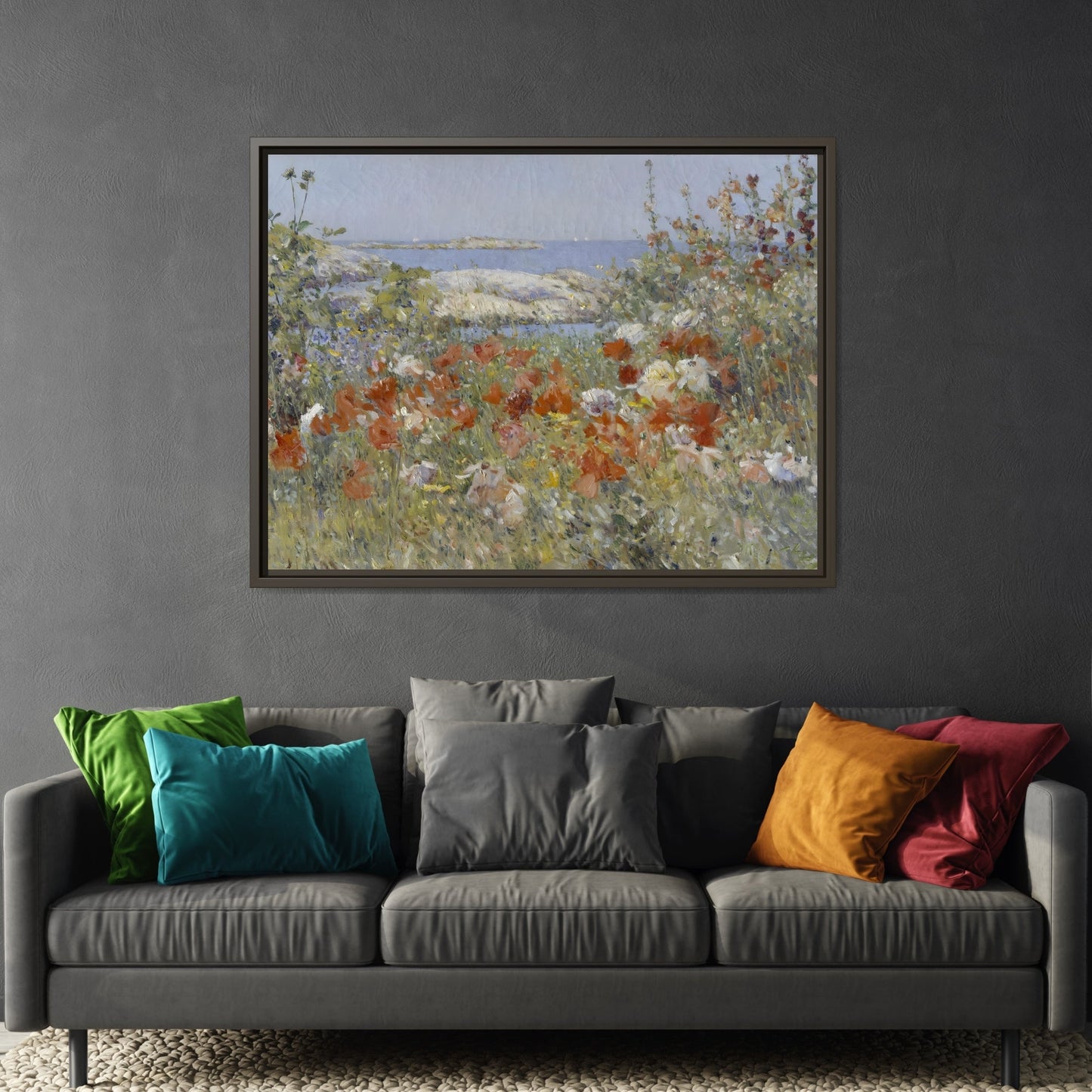 Colorful Floral Canvas Wall Art - Wildflower Landscape Print - YesArtYes