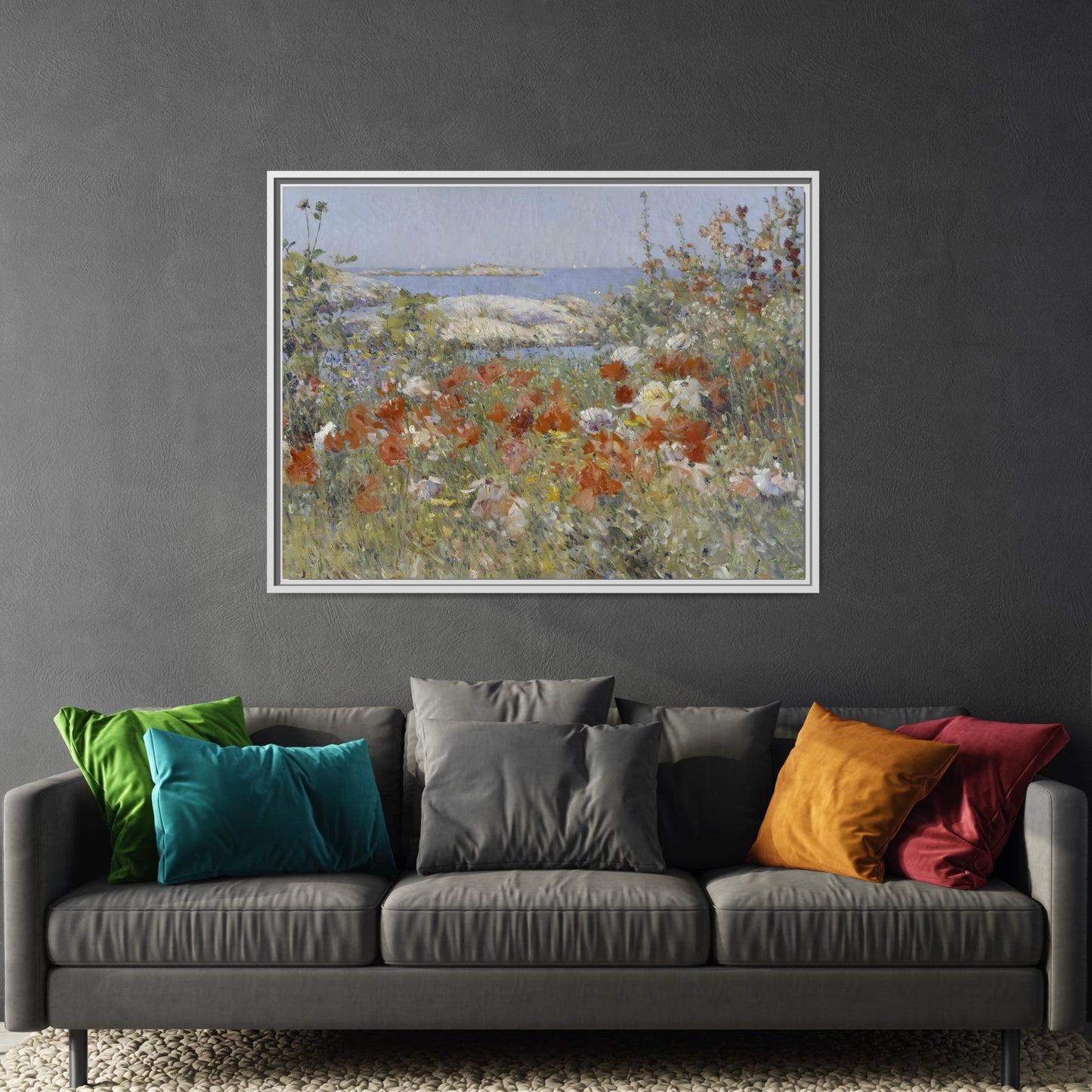 Colorful Floral Canvas Wall Art - Wildflower Landscape Print - YesArtYes
