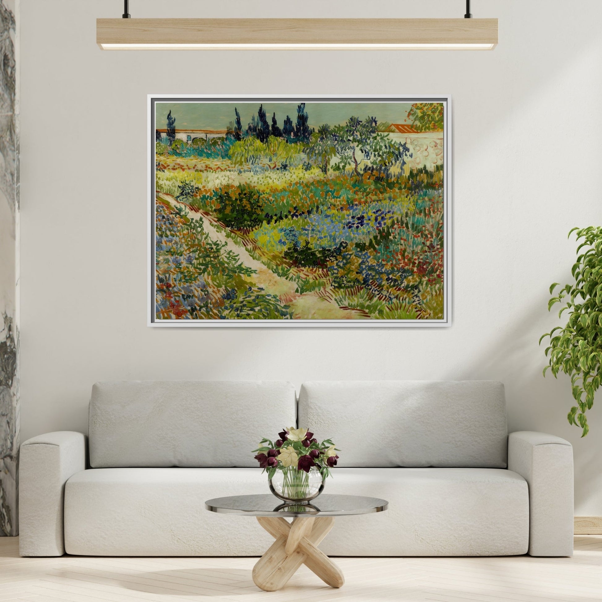 Colorful Garden in Arles Framed Canvas Van Gogh Wall Art Print - YesArtYes