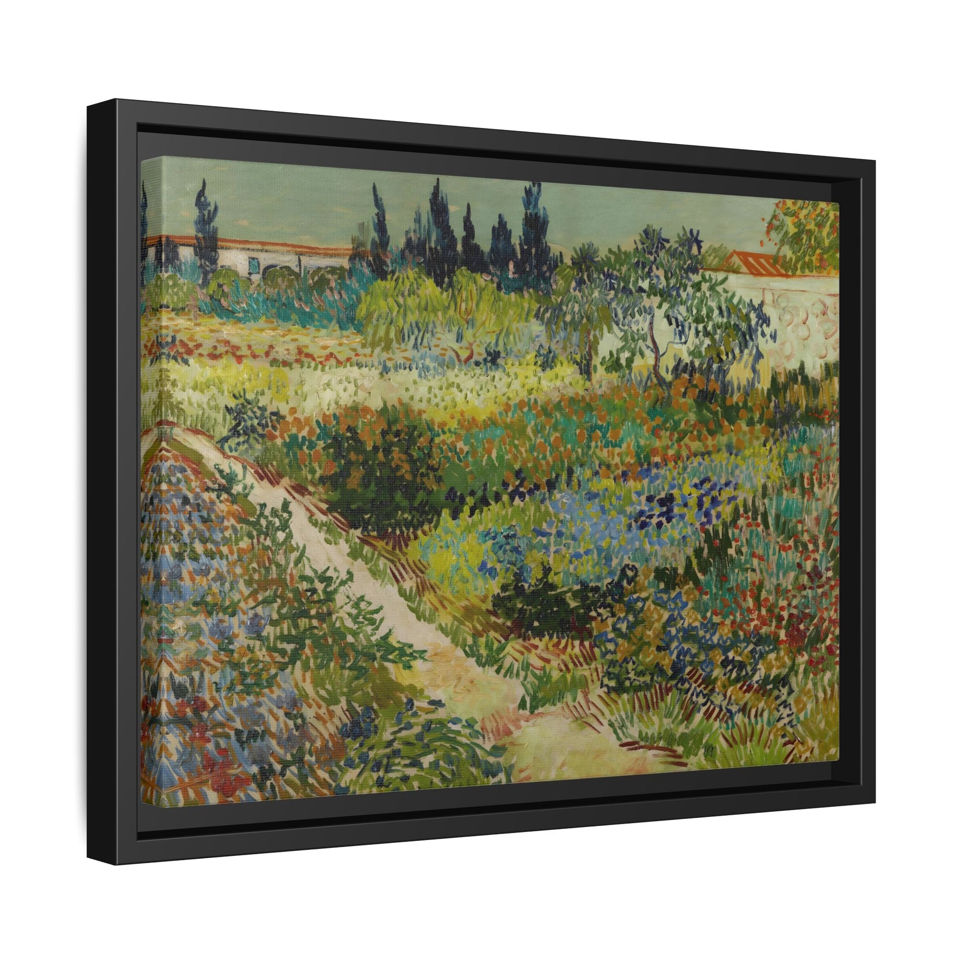 Colorful Garden in Arles Framed Canvas Van Gogh Wall Art Print - YesArtYes