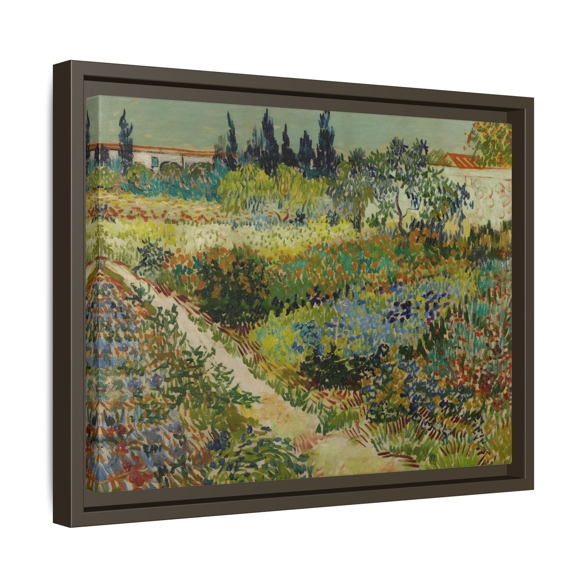 Colorful Garden in Arles Framed Canvas Van Gogh Wall Art Print - YesArtYes