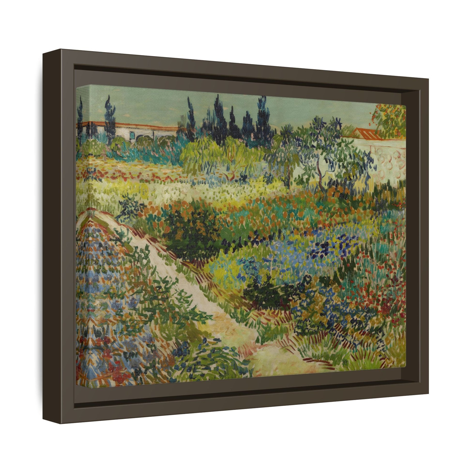 Colorful Garden in Arles Framed Canvas Van Gogh Wall Art Print - YesArtYes