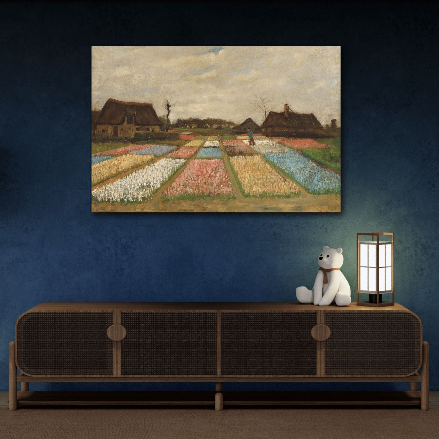 Colorful Landscape Canvas Print - Bulb Fields Wall Art by Van Gogh - YesArtYes