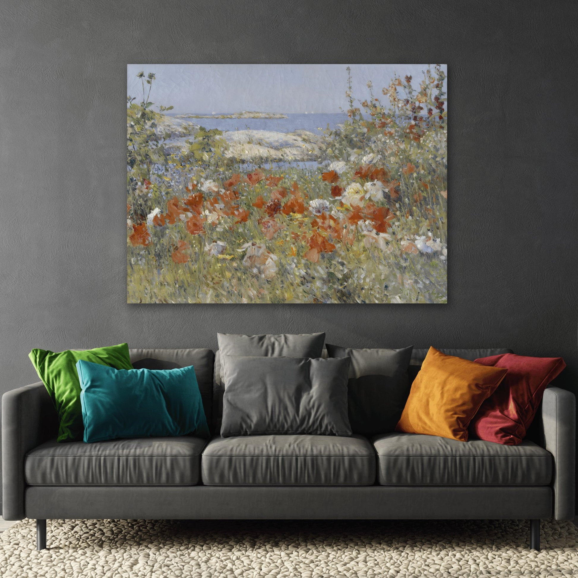 Colorful Landscape Garden Isles of Shoals - Canvas Wall Art Print for Living Room