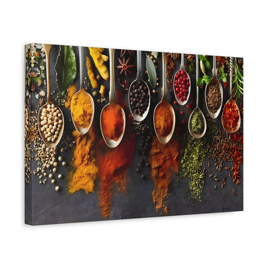 Colorful Spices Canvas Wall Art Print - Kitchen Paintings Decor