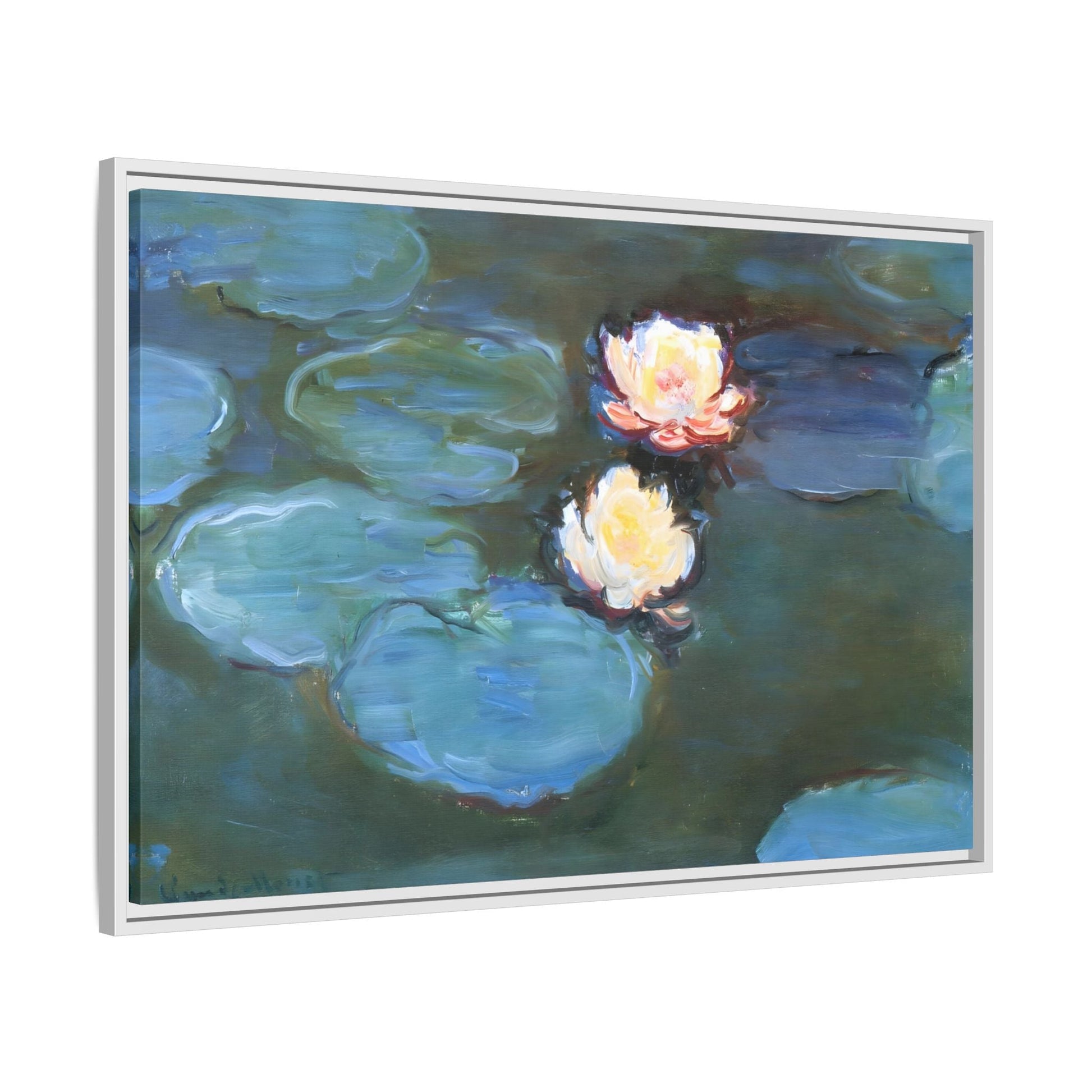 Colorful Water Lilies Monet Canvas Print - Flowers Wall Art