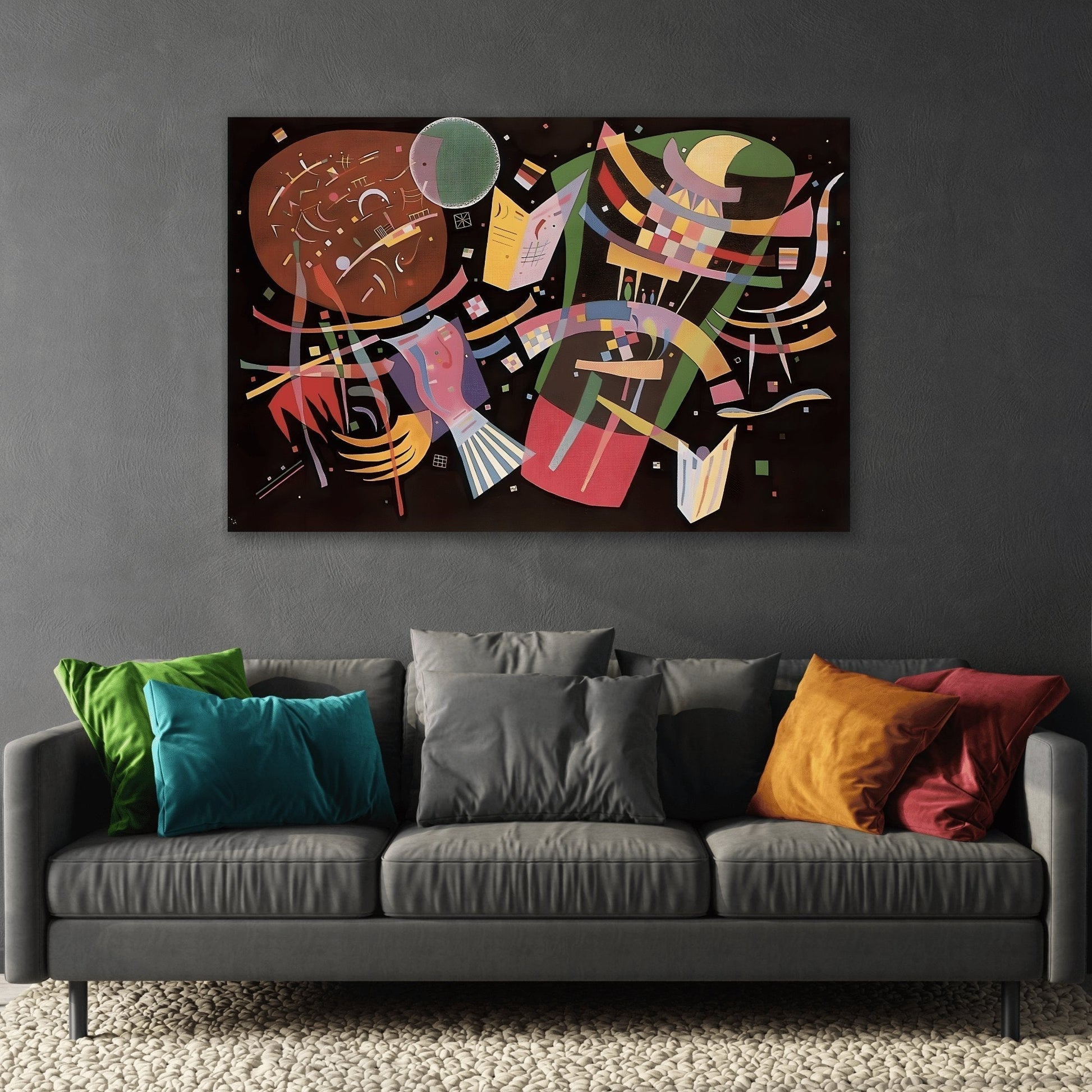 Composition X Canvas Prints - Abstract Colorful Kandinsky Wall Art Print