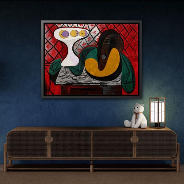 Compotier and Guitar Canvas Picasso Wall Art Print Reproduction - YesArtYes