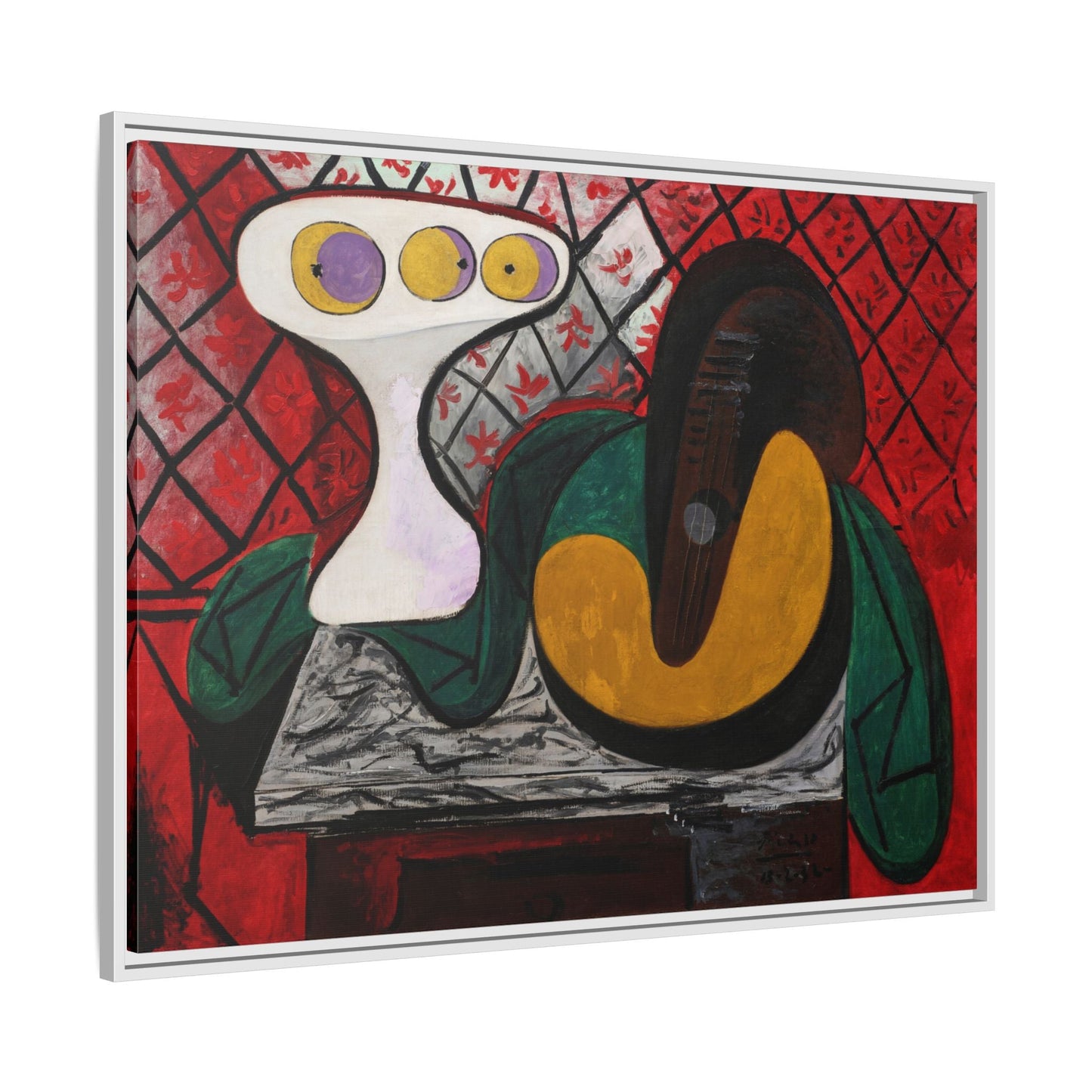 Compotier and Guitar Canvas Picasso Wall Art Print Reproduction - YesArtYes