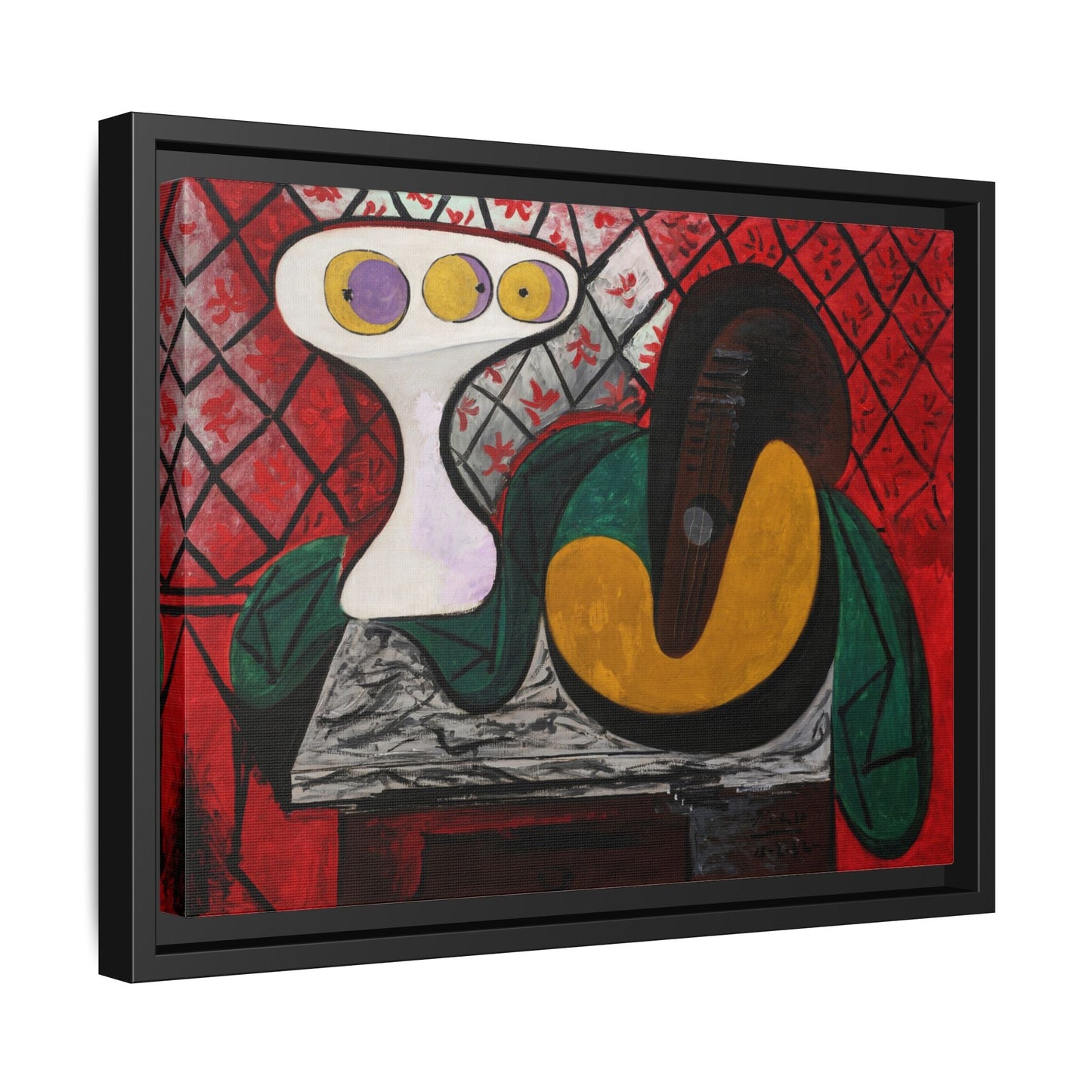 Compotier and Guitar Canvas Picasso Wall Art Print Reproduction - YesArtYes