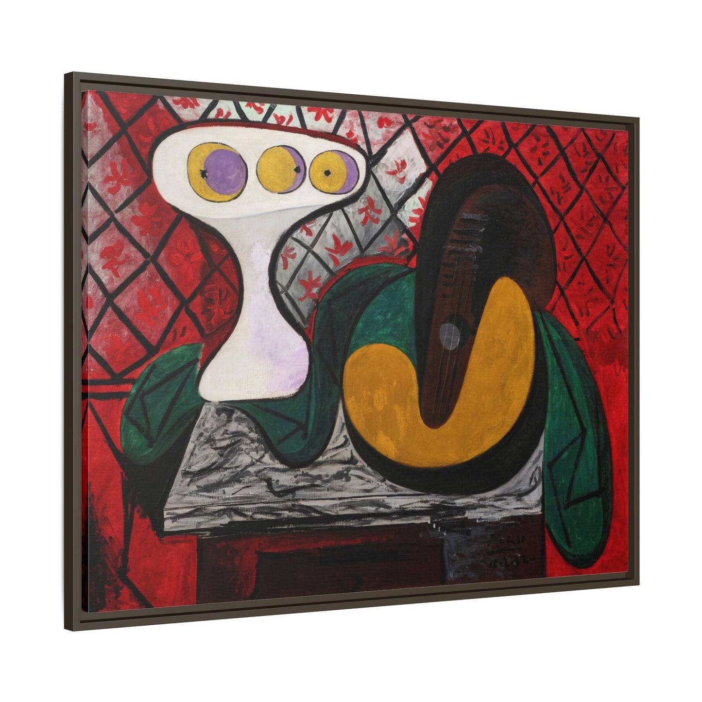 Compotier and Guitar Canvas Picasso Wall Art Print Reproduction - YesArtYes