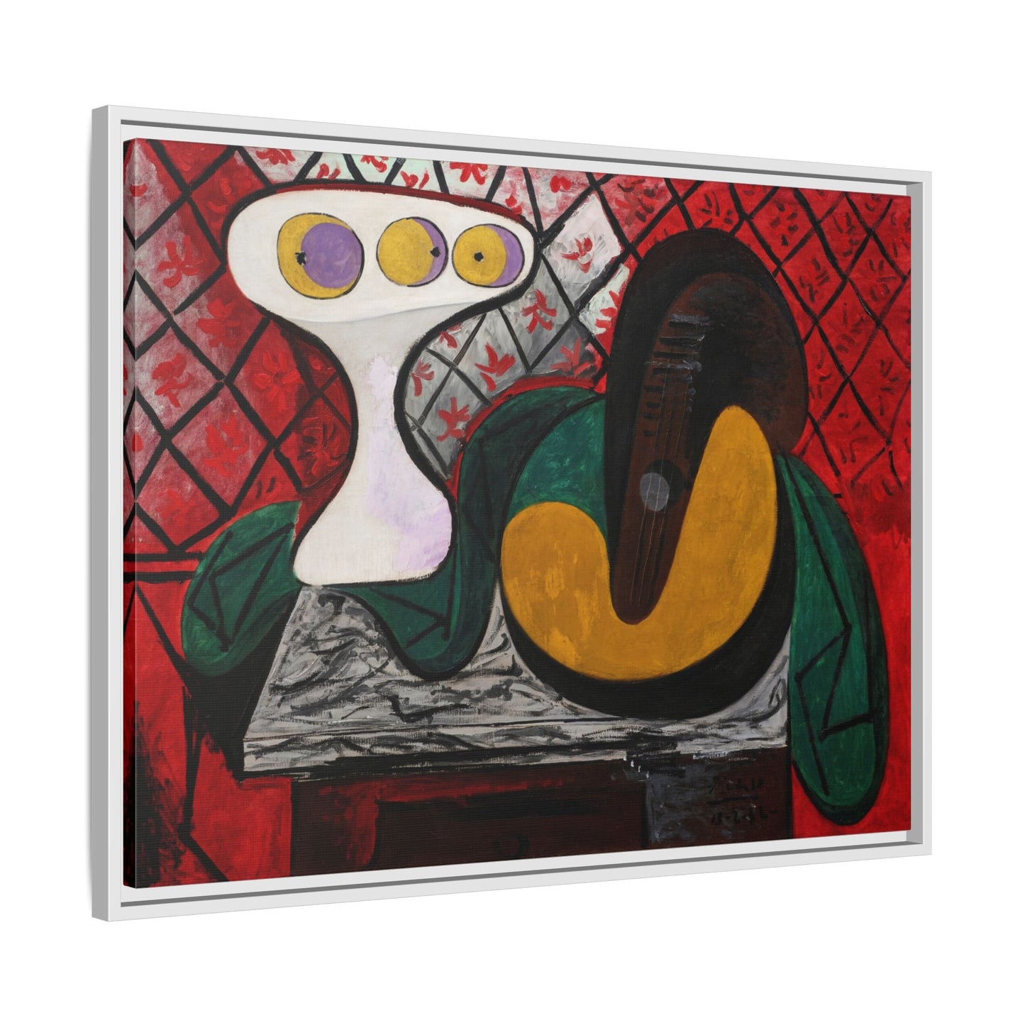 Compotier and Guitar Canvas Picasso Wall Art Print Reproduction - YesArtYes