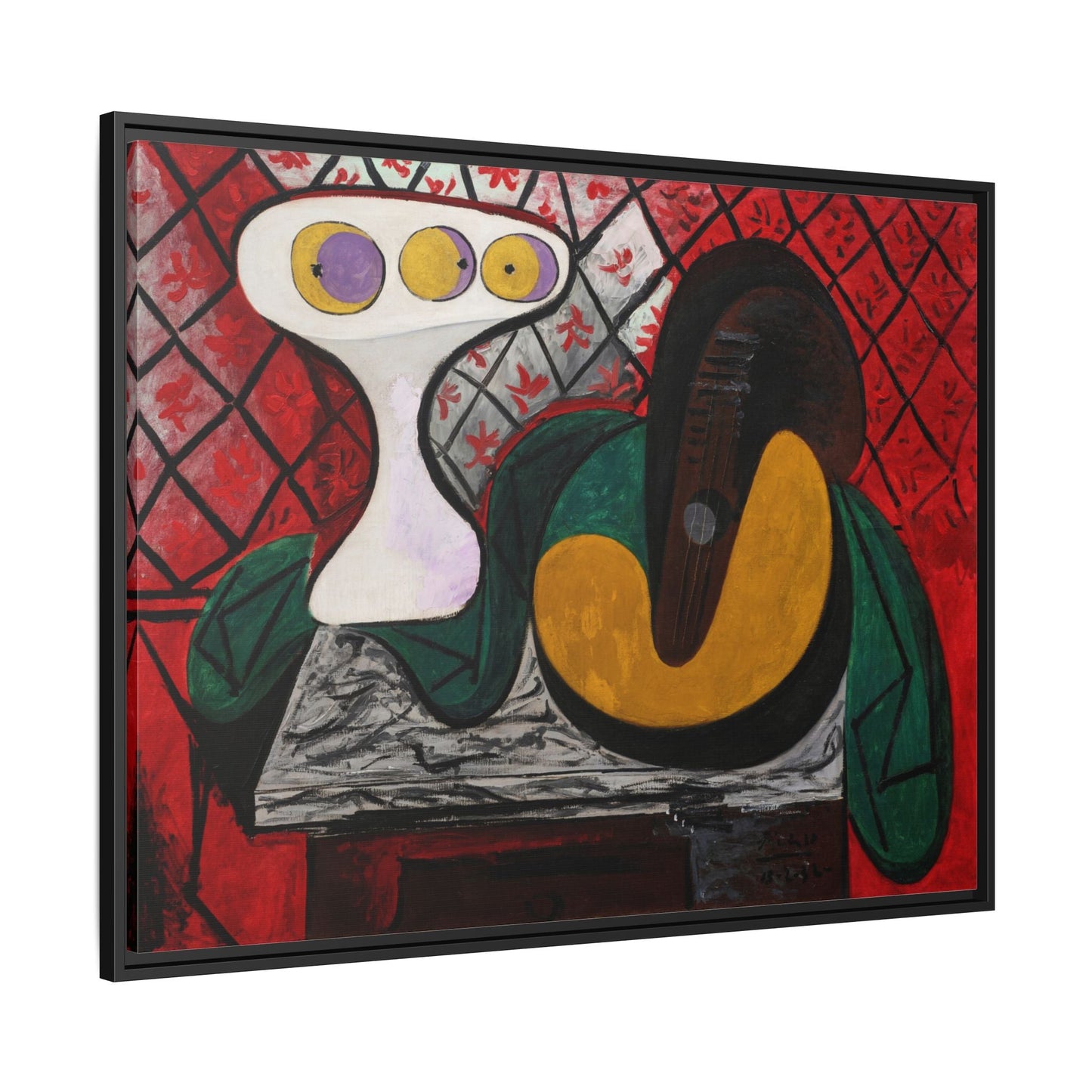 Compotier and Guitar Canvas Picasso Wall Art Print Reproduction - YesArtYes