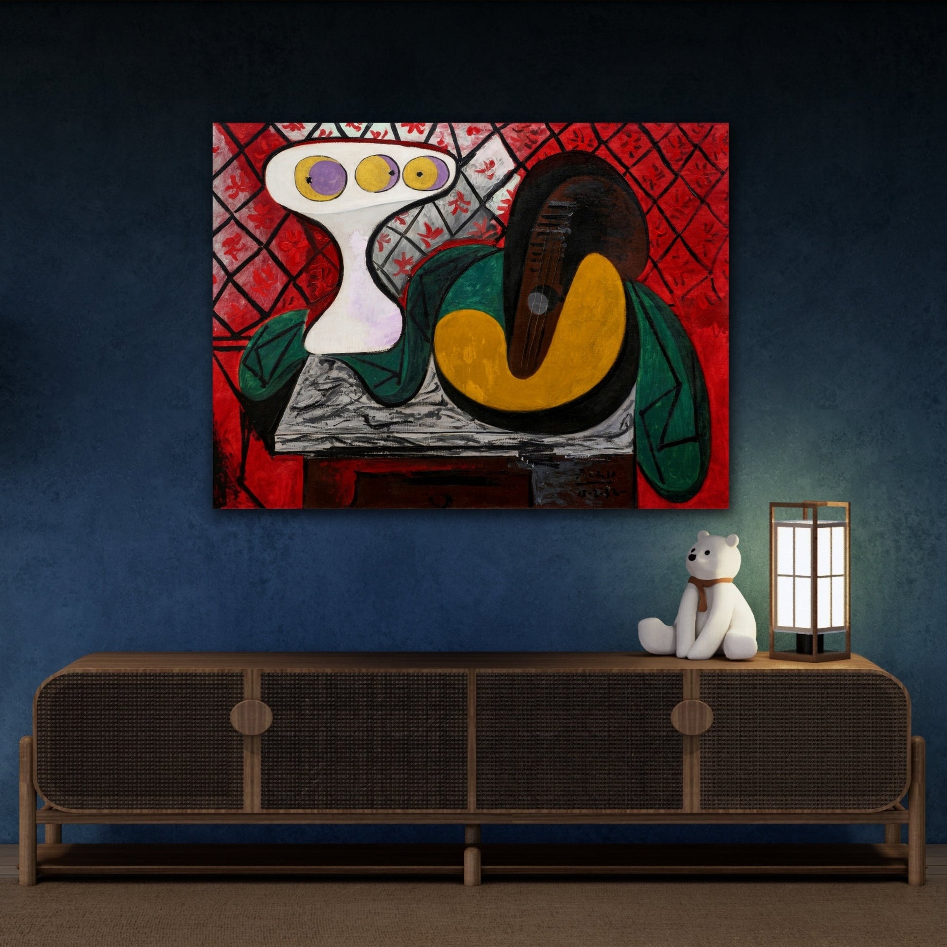 Compotier et Guitare Picasso Canvas Wall Art Print - YesArtYes