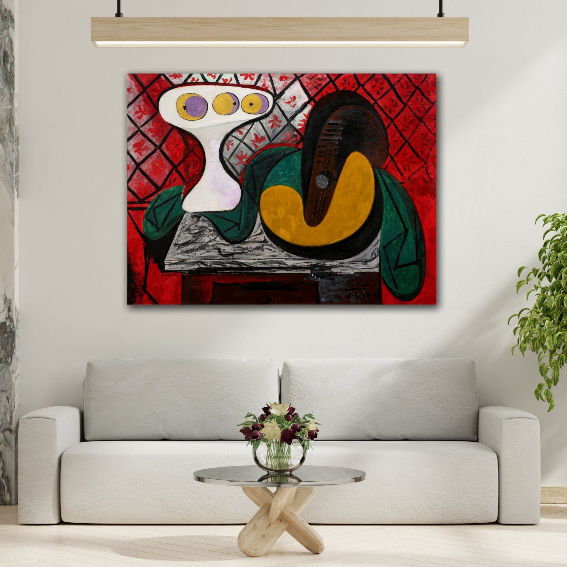 Compotier et Guitare Picasso Canvas Wall Art Print - YesArtYes