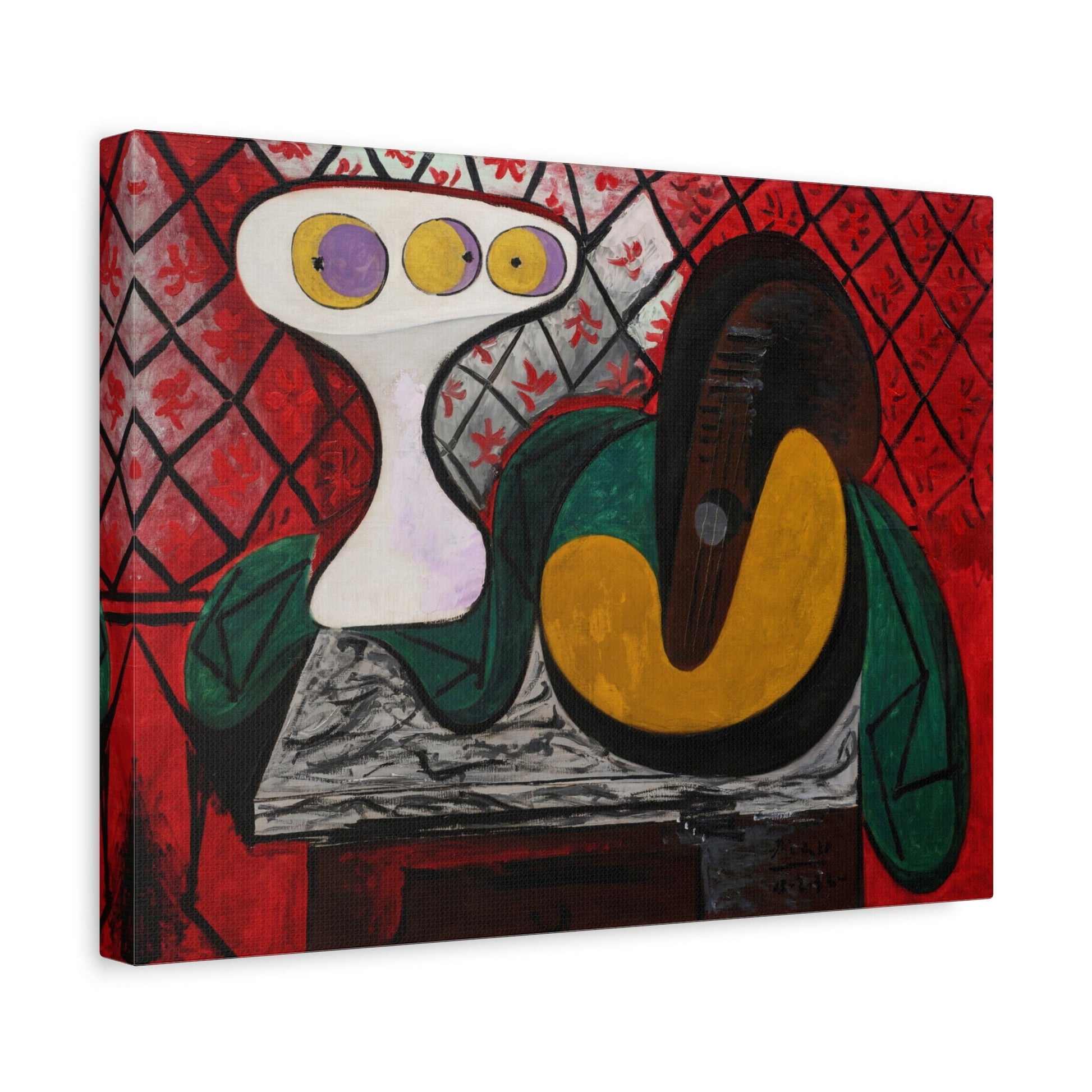 Compotier et Guitare Picasso Canvas Wall Art Print - YesArtYes