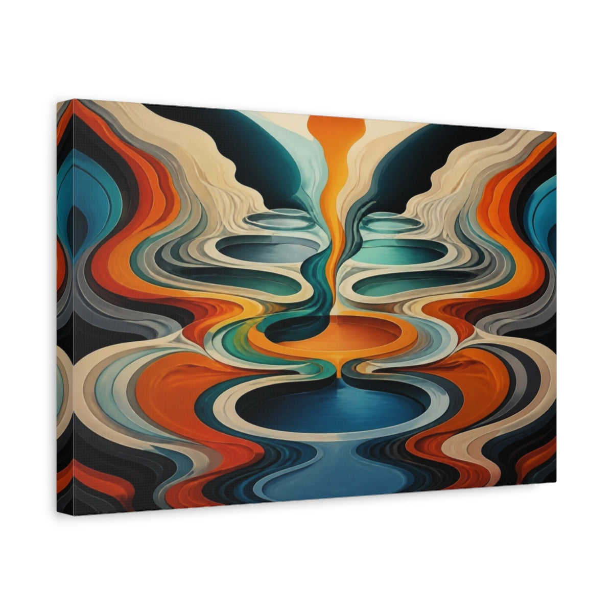 Side Mockup 4. Concentric Illusion Pools shown as canvas print