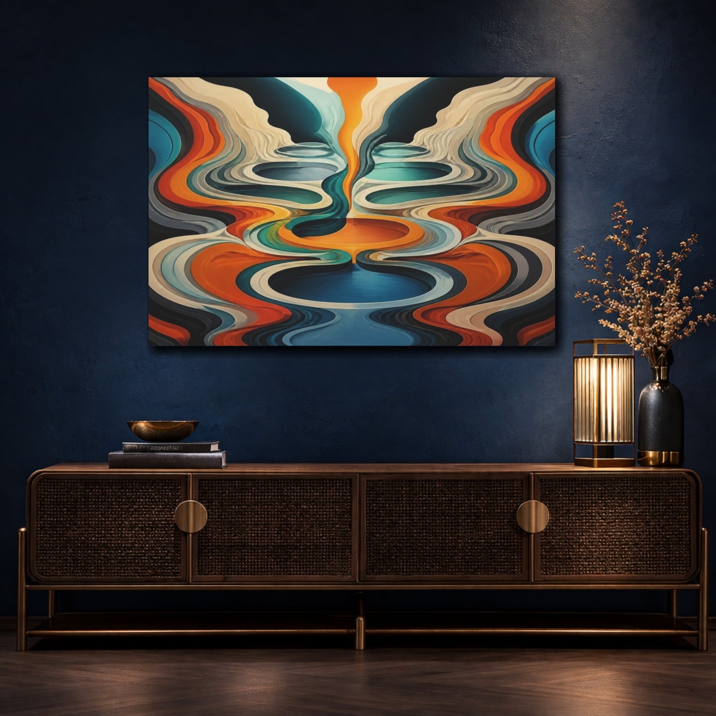 Mockup 4. Concentric Illusion Pools shown as canvas print