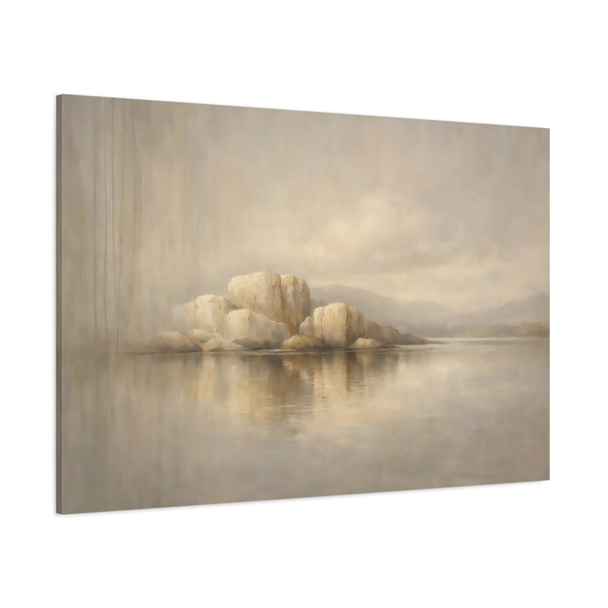 Main Mockup. Concrete Texture Vertical Flow Sculpted Lines shown as stretched canvas wall art