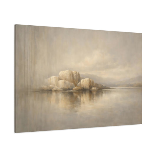 Main Mockup. Concrete Texture Vertical Flow Sculpted Lines shown as stretched canvas wall art