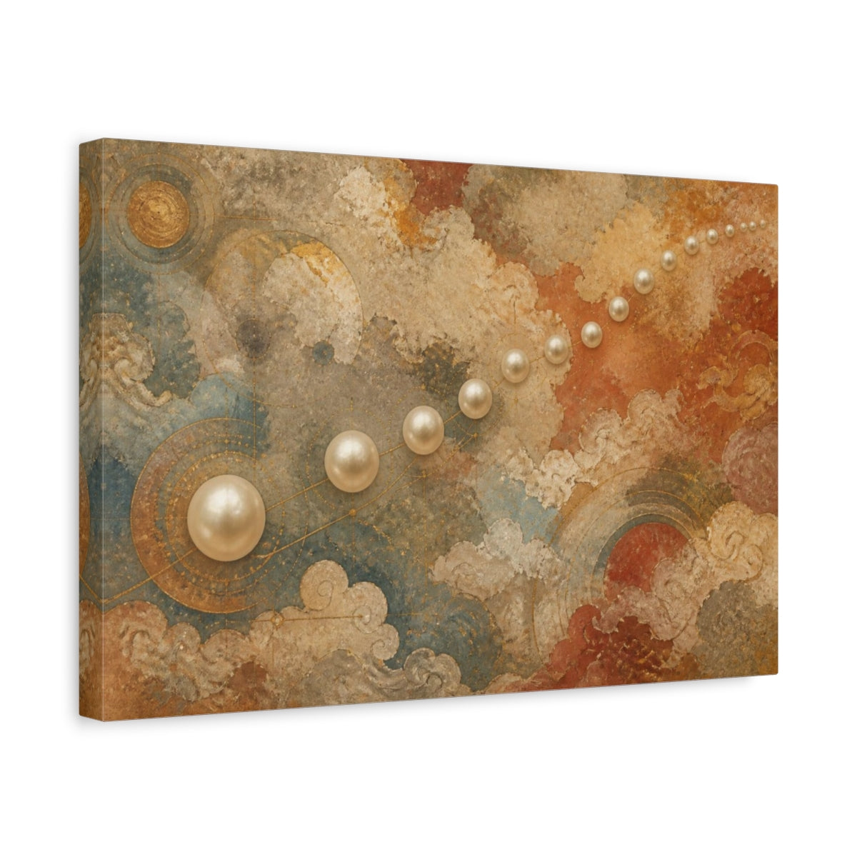 Side Mockup 4. Constellation Of Pearls shown as canvas print