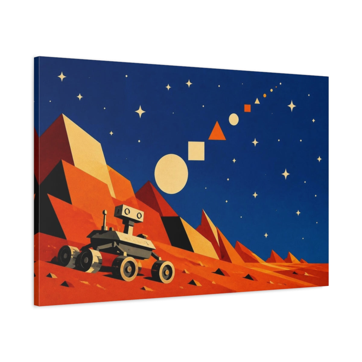 Main Mockup. Constructivist Rover Adventure shown as canvas print