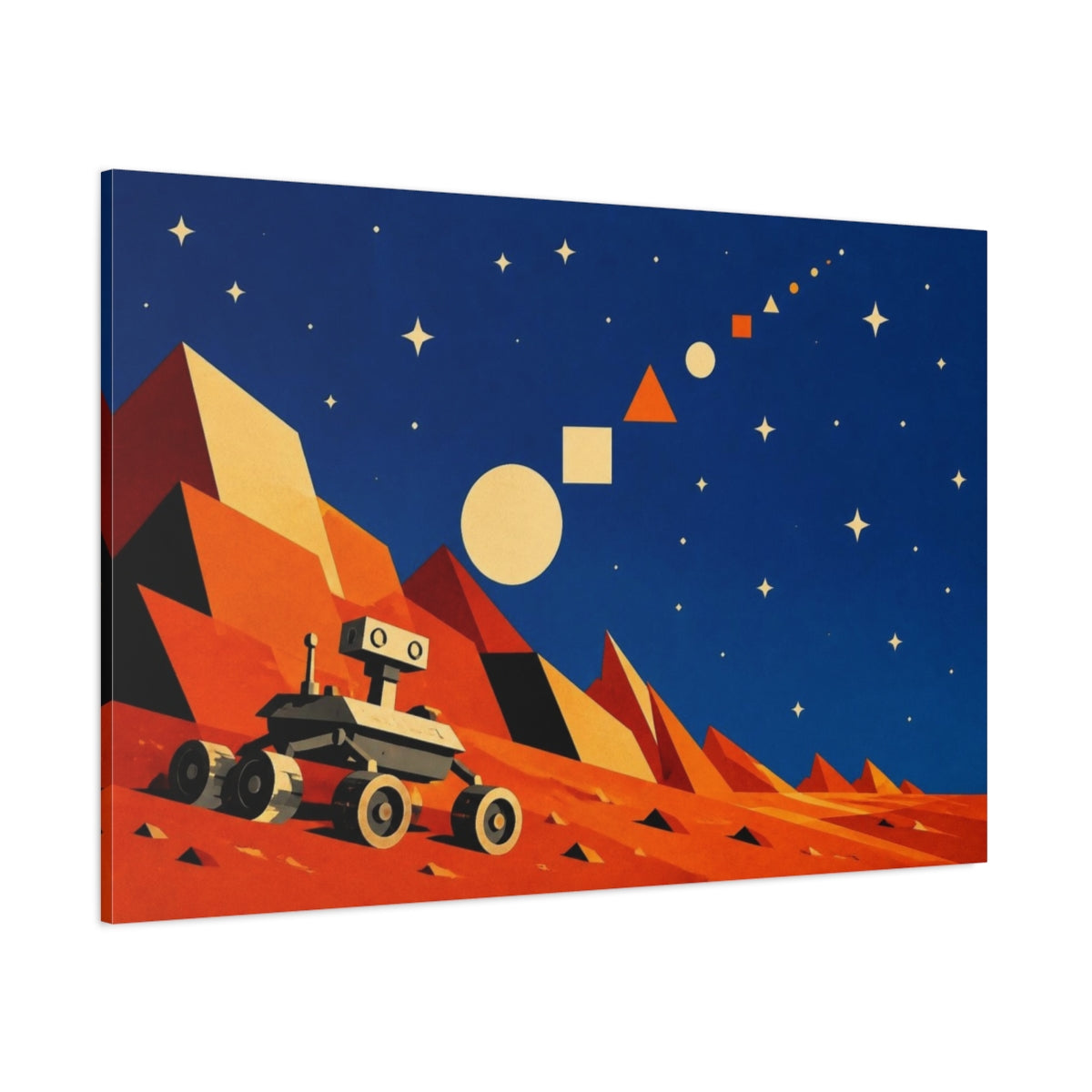 Side Mockup 1. Constructivist Rover Adventure shown as canvas print