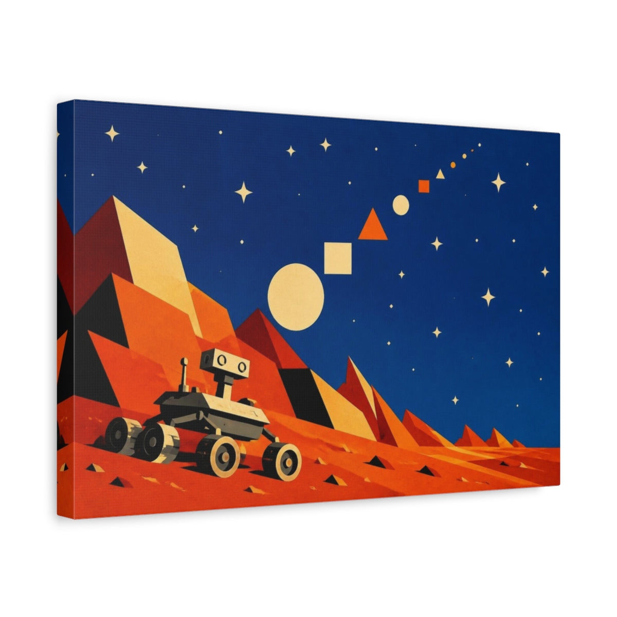 Side Mockup 4. Constructivist Rover Adventure shown as canvas print