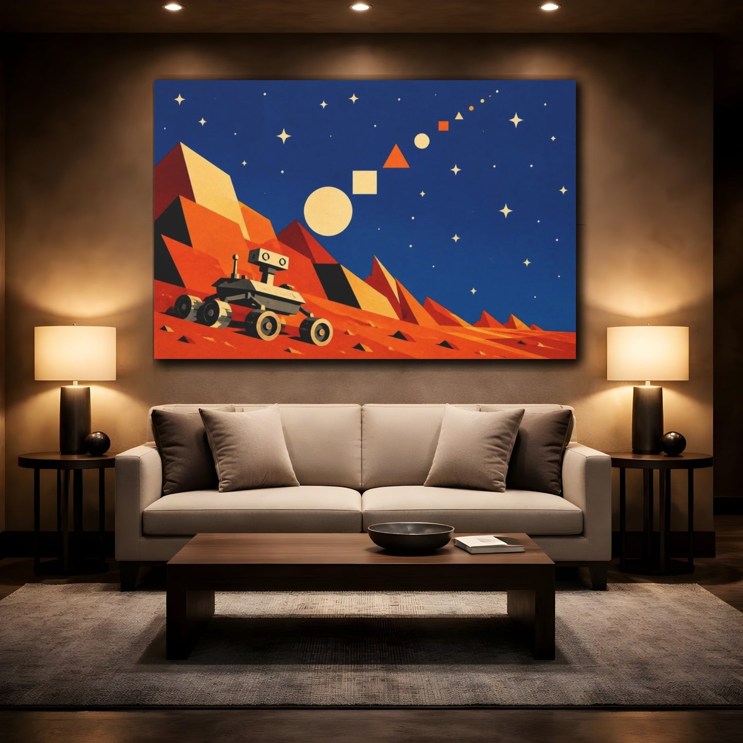 Mockup 2. Constructivist Rover Adventure shown as canvas print