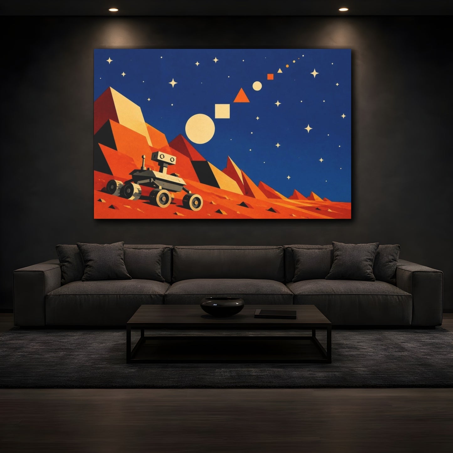 Mockup 3. Constructivist Rover Adventure shown as canvas print