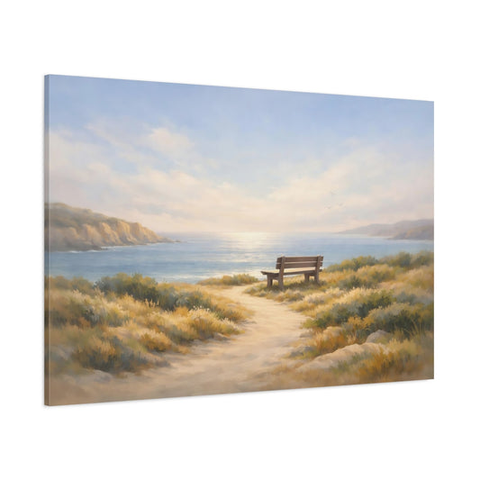Contemporary Coastal Path shown as stretched canvas wall art