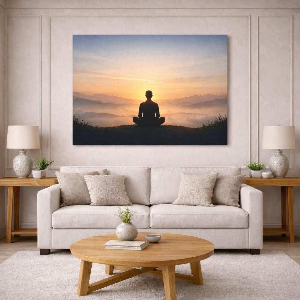 Contemporary Create Your Future shown as canvas wall art in a modern living room