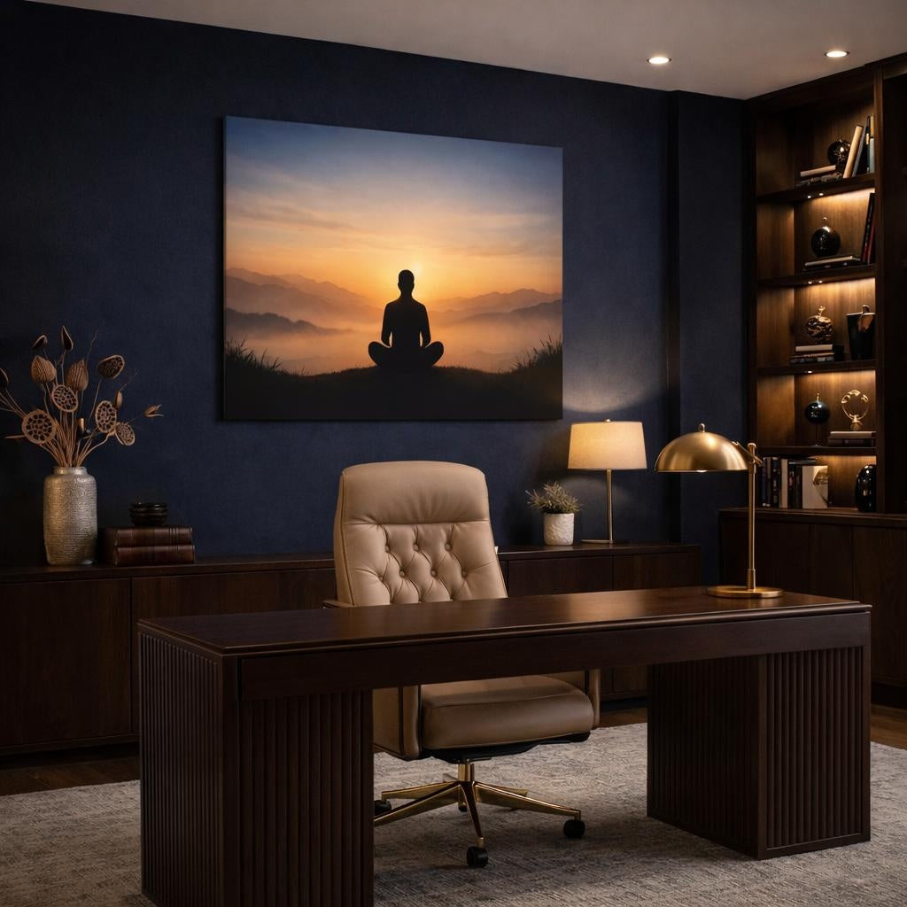 Contemporary Create Your Future shown as canvas wall art in a refined dining room