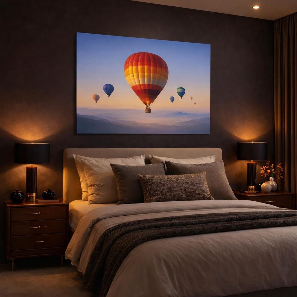 Contemporary Hot Air Balloon Nature - Canvas Wall Art Print - YesArtYes
