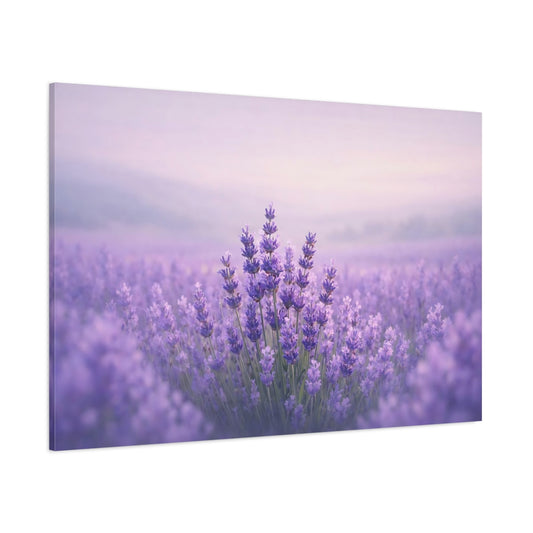 Contemporary Lavender Field shown as stretched canvas wall art