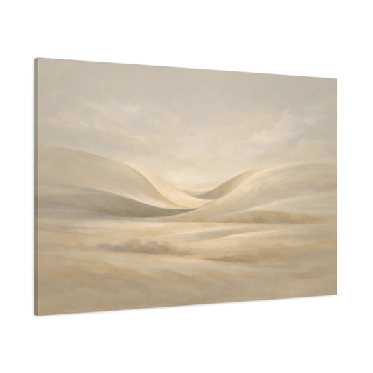 Main Mockup. Contemporary Light Abstract Curve Field shown as stretched canvas wall art