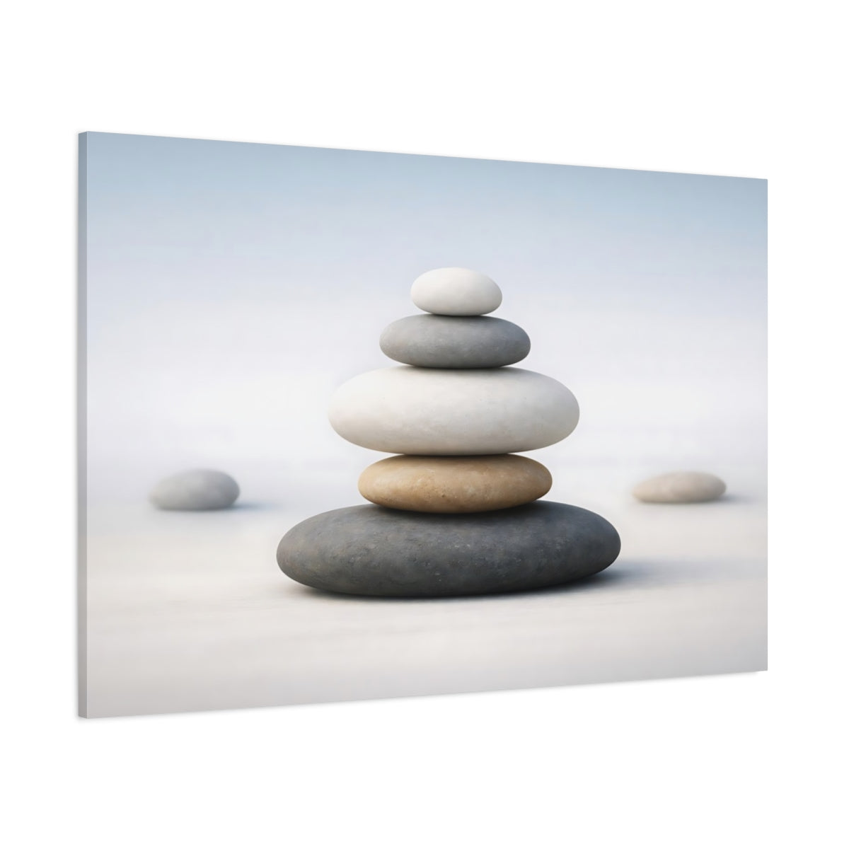 Contemporary Meditation Stones shown as stretched canvas wall art