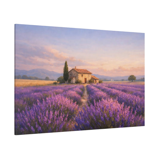Contemporary Provence Lavender shown as stretched canvas wall art