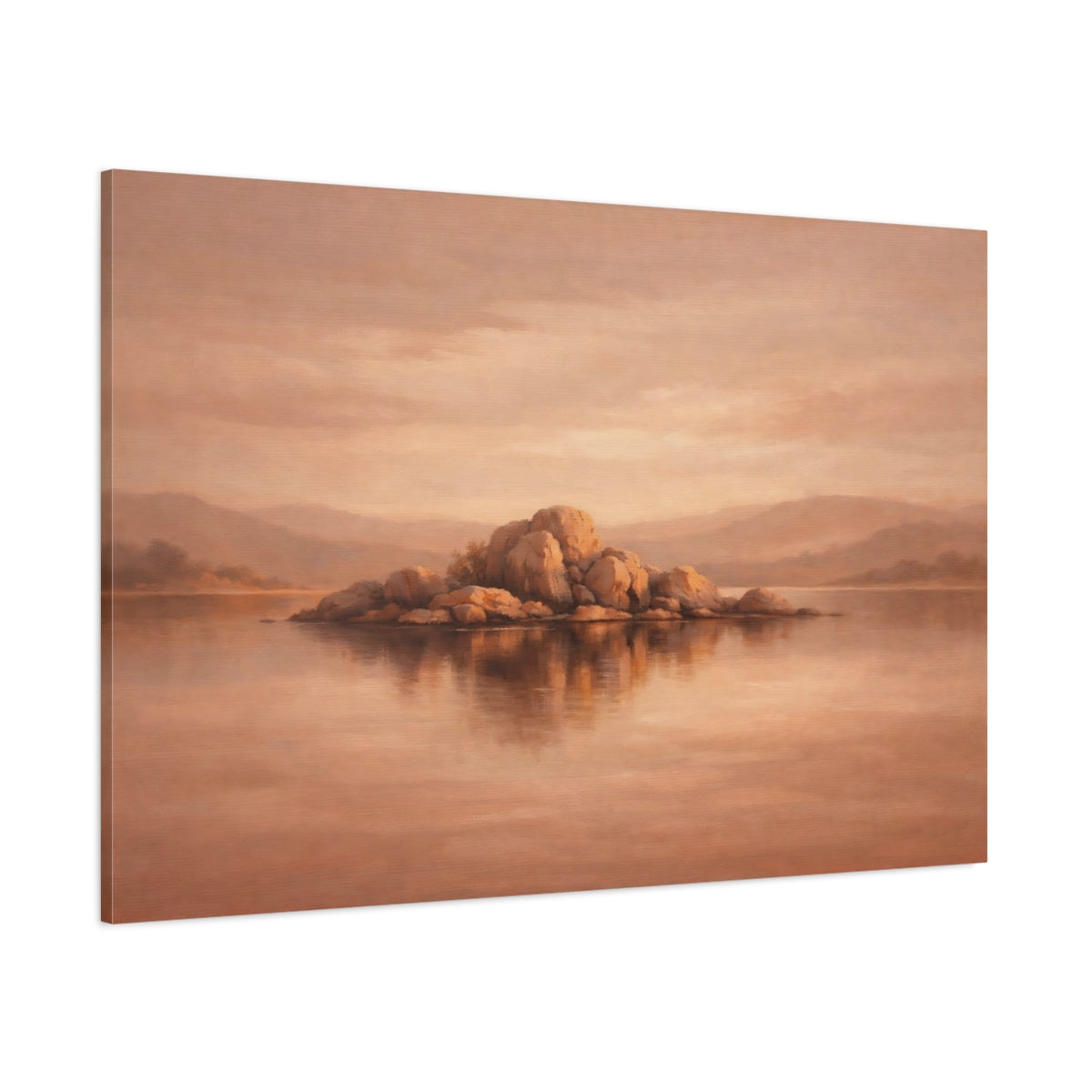 Main Mockup. Contemporary Soft Terracotta Minimal Tone shown as stretched canvas wall art