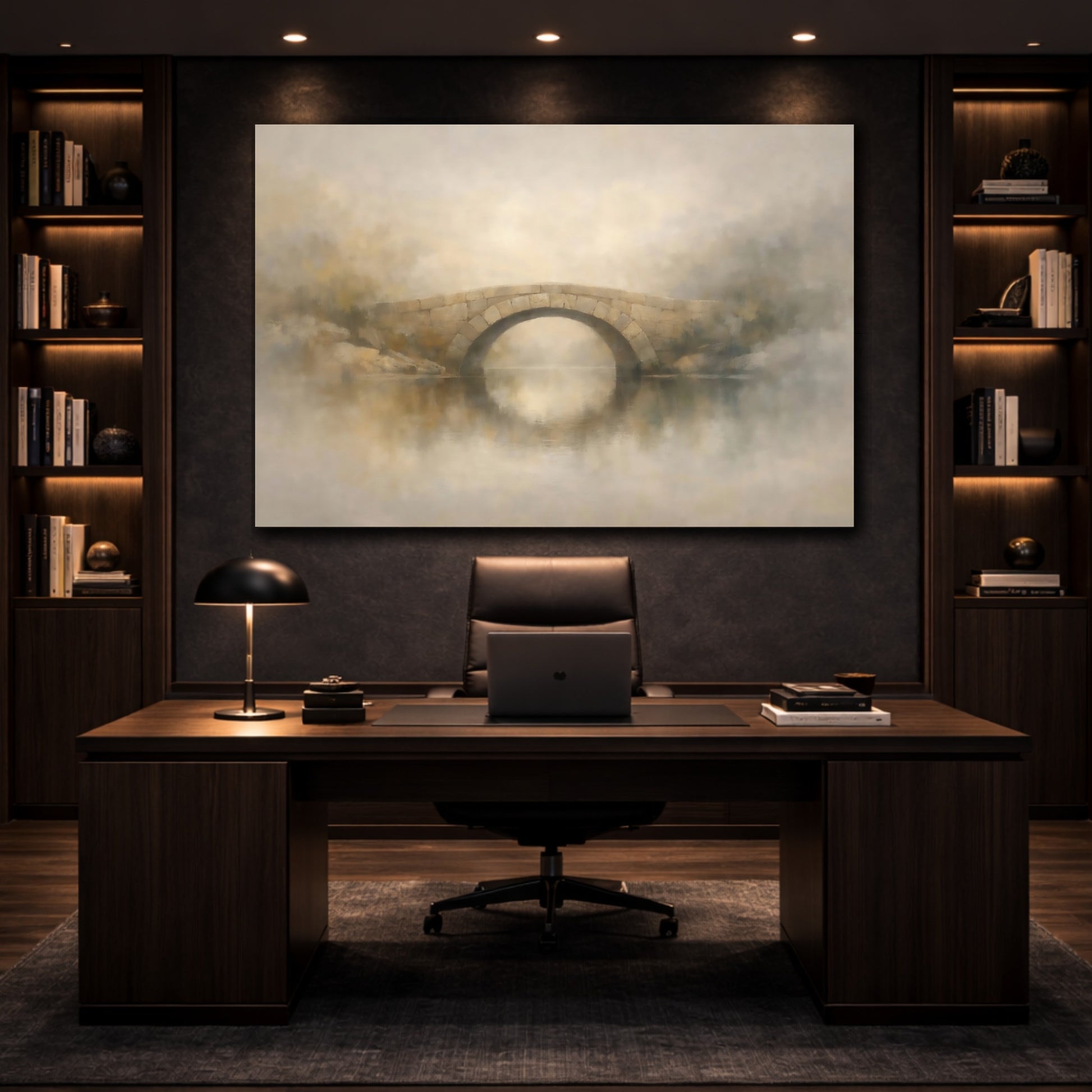 Mockup 2. Contemporary Stone Bridge shown as stretched canvas wall art