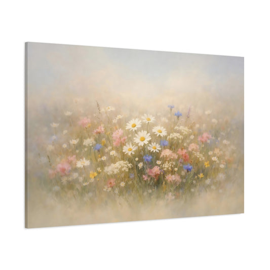 Contemporary Wildflowers shown as stretched canvas wall art