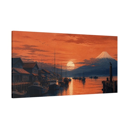 Main Mockup. Copper Harbor Sunset shown as canvas print