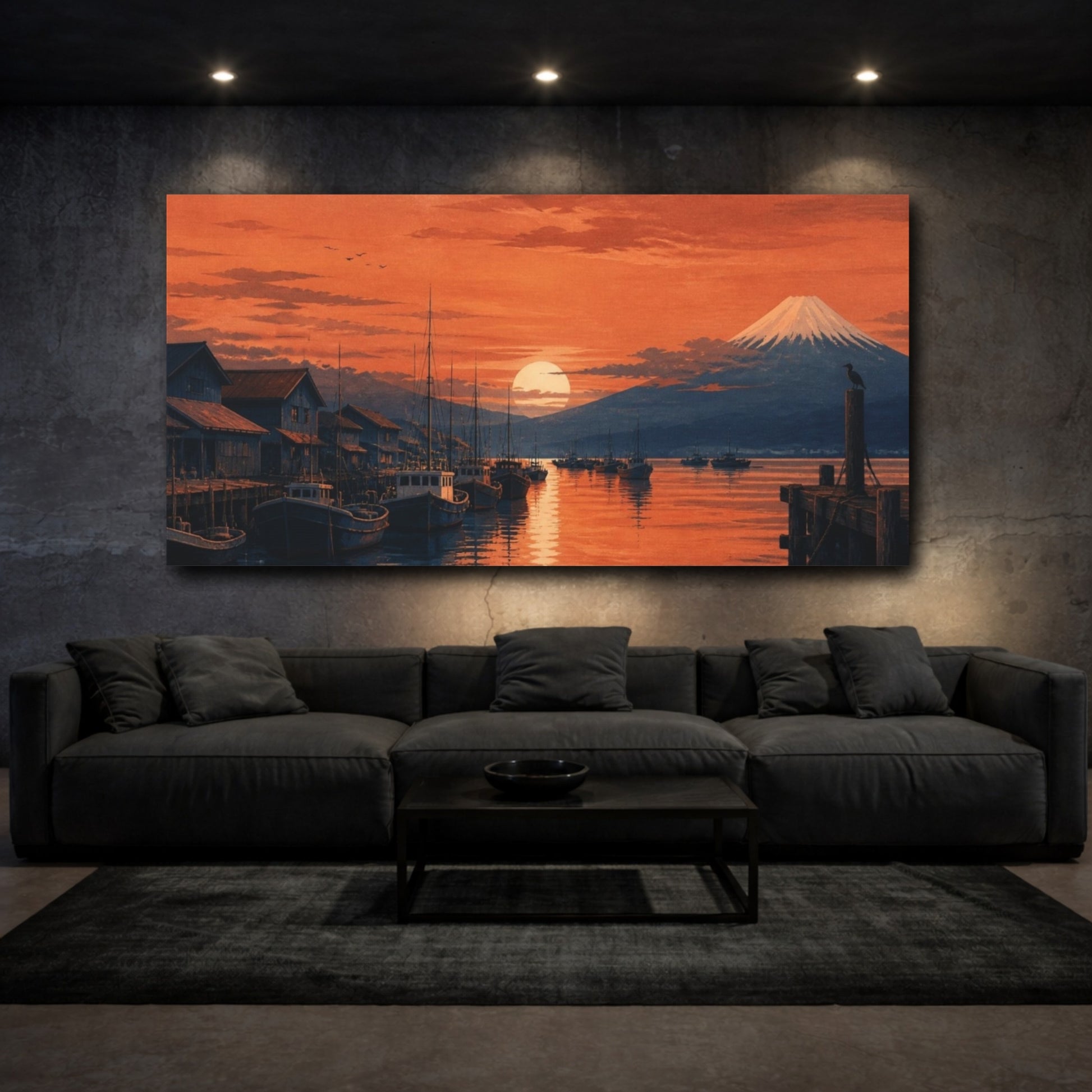 Mockup 3. Copper Harbor Sunset shown as canvas print