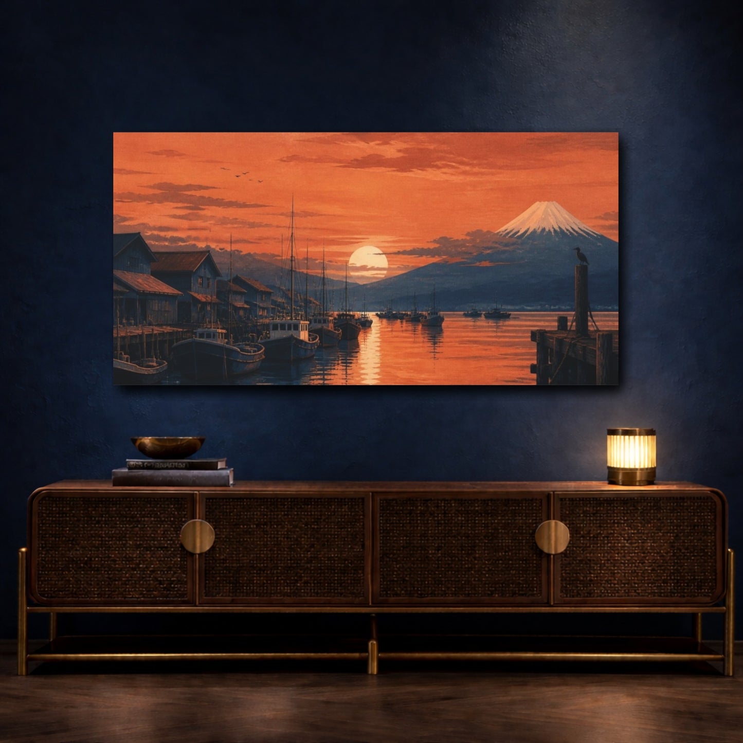 Mockup 4. Copper Harbor Sunset shown as canvas print